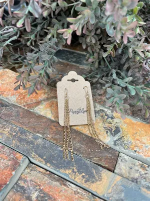 Together Forever Chain Dangle Earrings ~ Gold