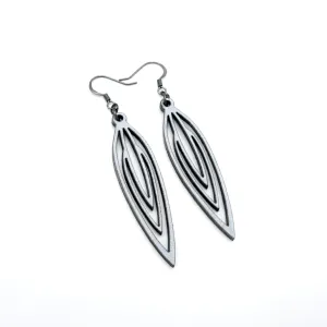 Totem 01 [S] // Leather Earrings - Silver