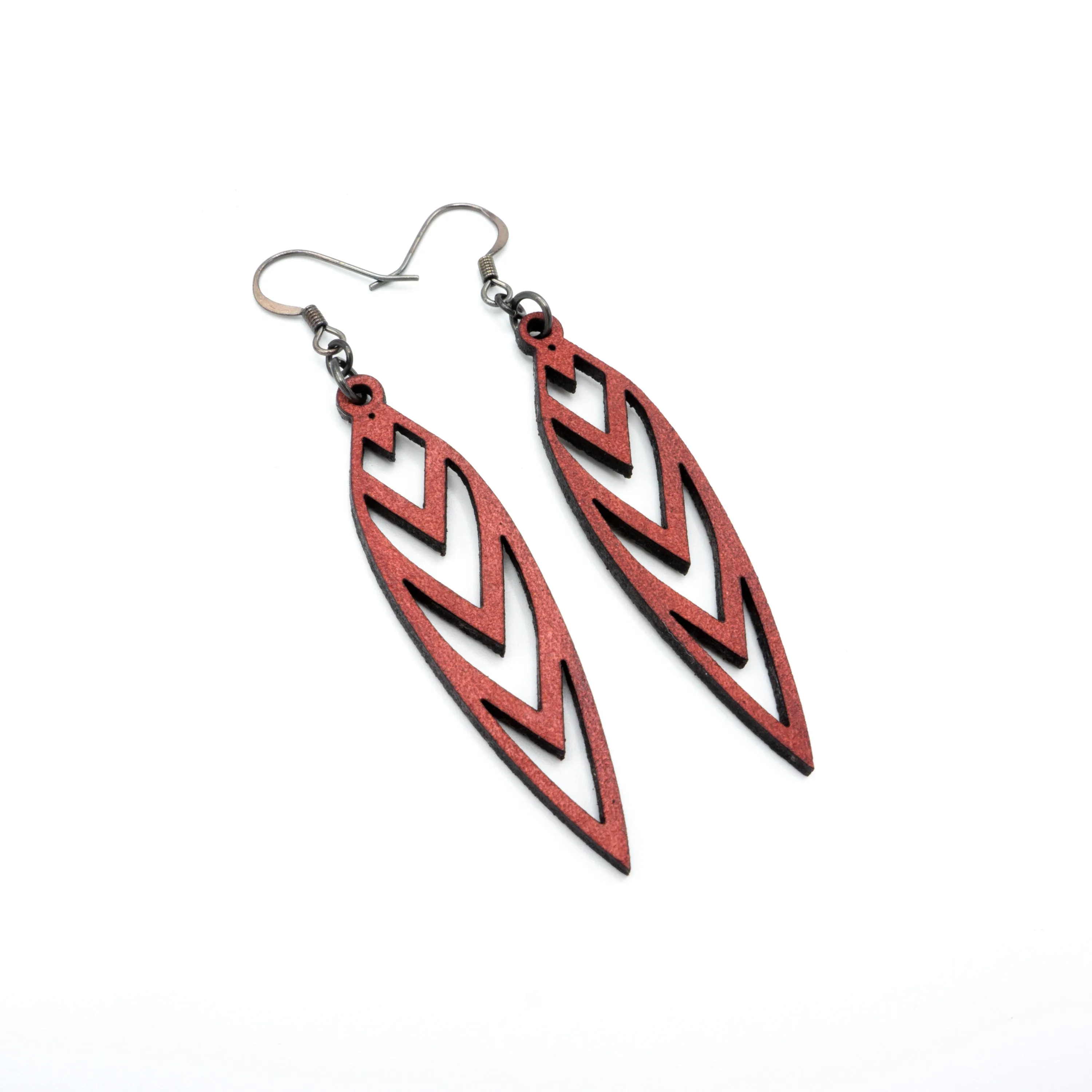 Totem 05 [S] // Leather Earrings - Red