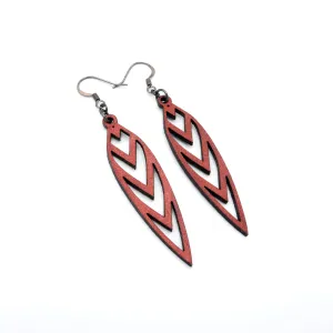 Totem 05 [S] // Leather Earrings - Red