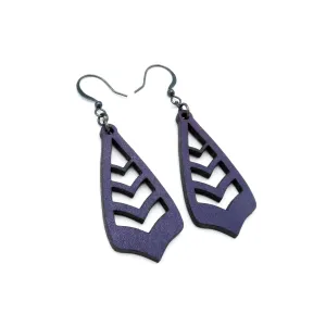 Totem 09 [S] // Leather Earrings - Purple
