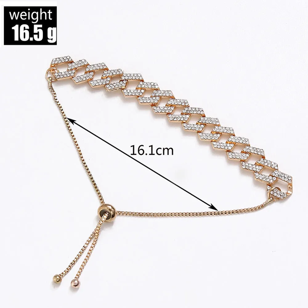 Trendy Crystal Figaro Bracelets - Unisex Hip Hop Jewelry