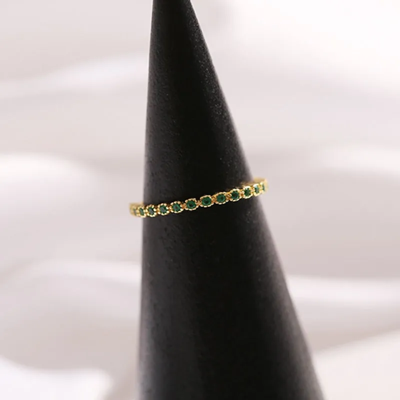 Trendy Fine Emerald Opening Rings for Women Adjustable Design