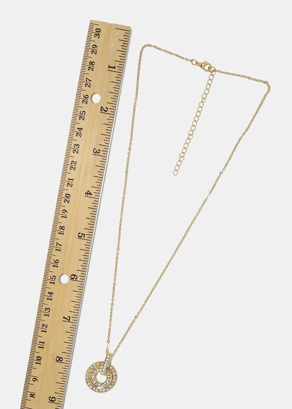 Triple Rhinestone Circle Necklace