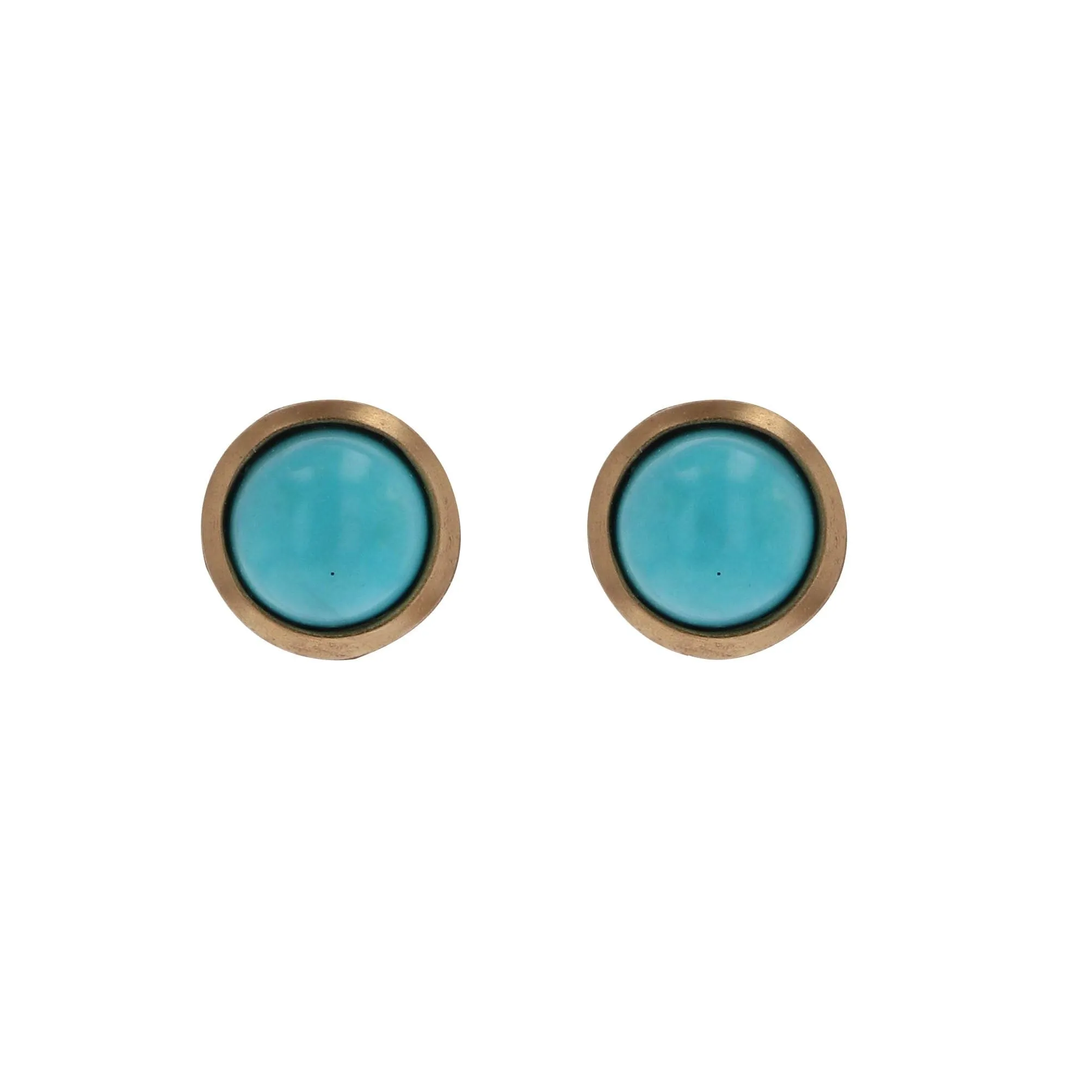 Turquoise Bezel Studs by Kimberly Collins