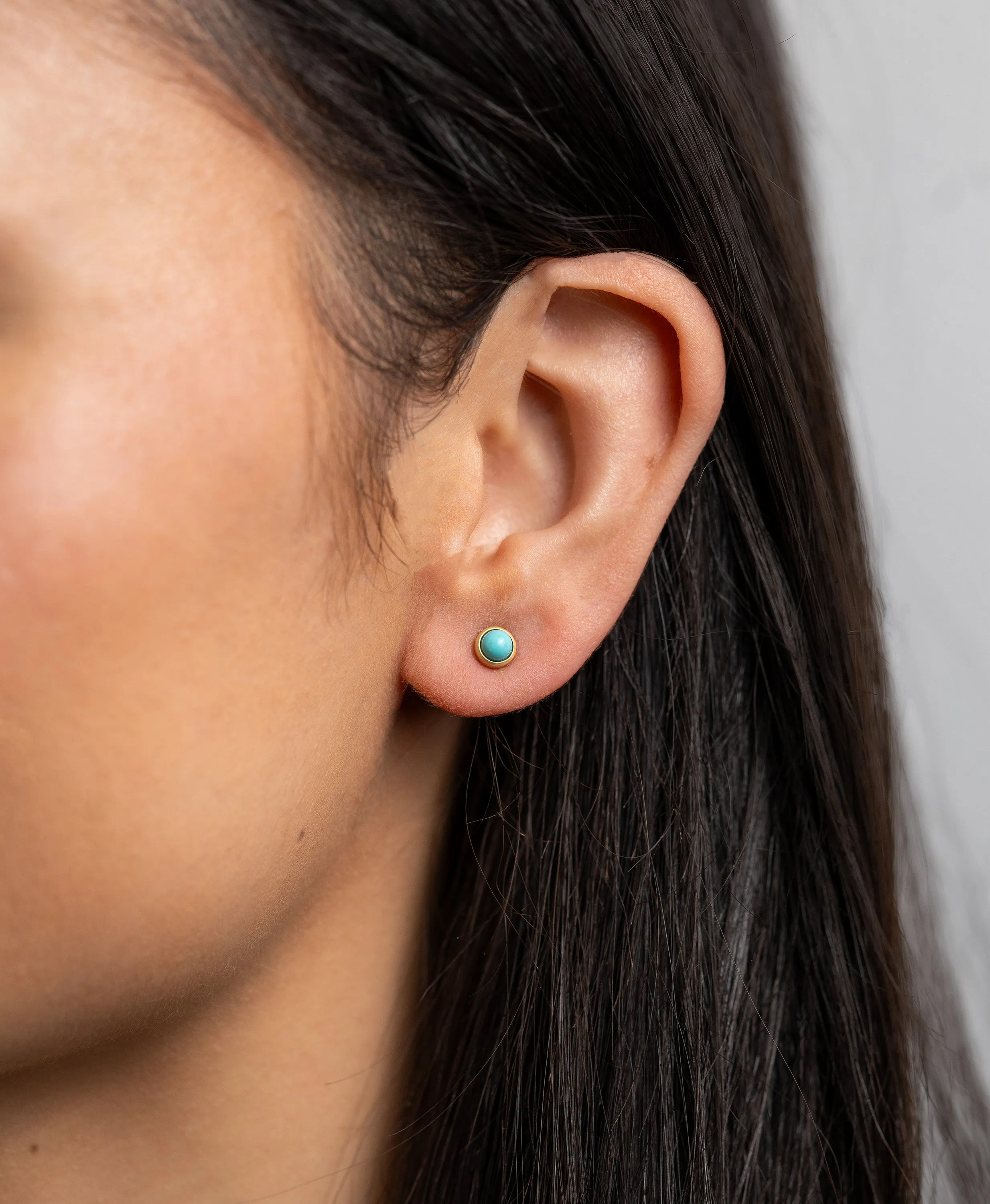 Turquoise Bezel Studs by Kimberly Collins