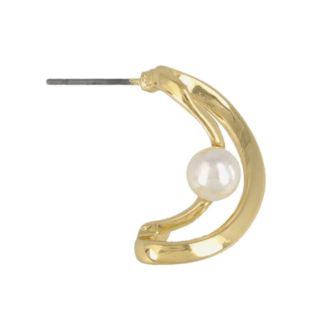 Twisty Cross Pearl Earrings