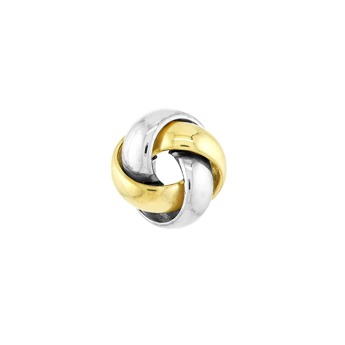 Two-tone Love Knot Stud Earrings on Post Back