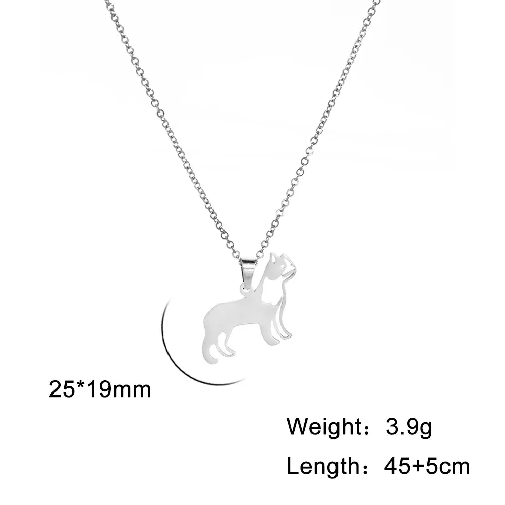 Unift Elegant Cat Necklace for Women Girls Stainless Steel Choker Trendy Animal Jewelry