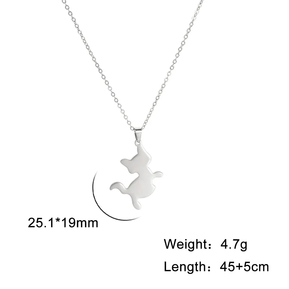 Unift Elegant Cat Necklace for Women Girls Stainless Steel Choker Trendy Animal Jewelry