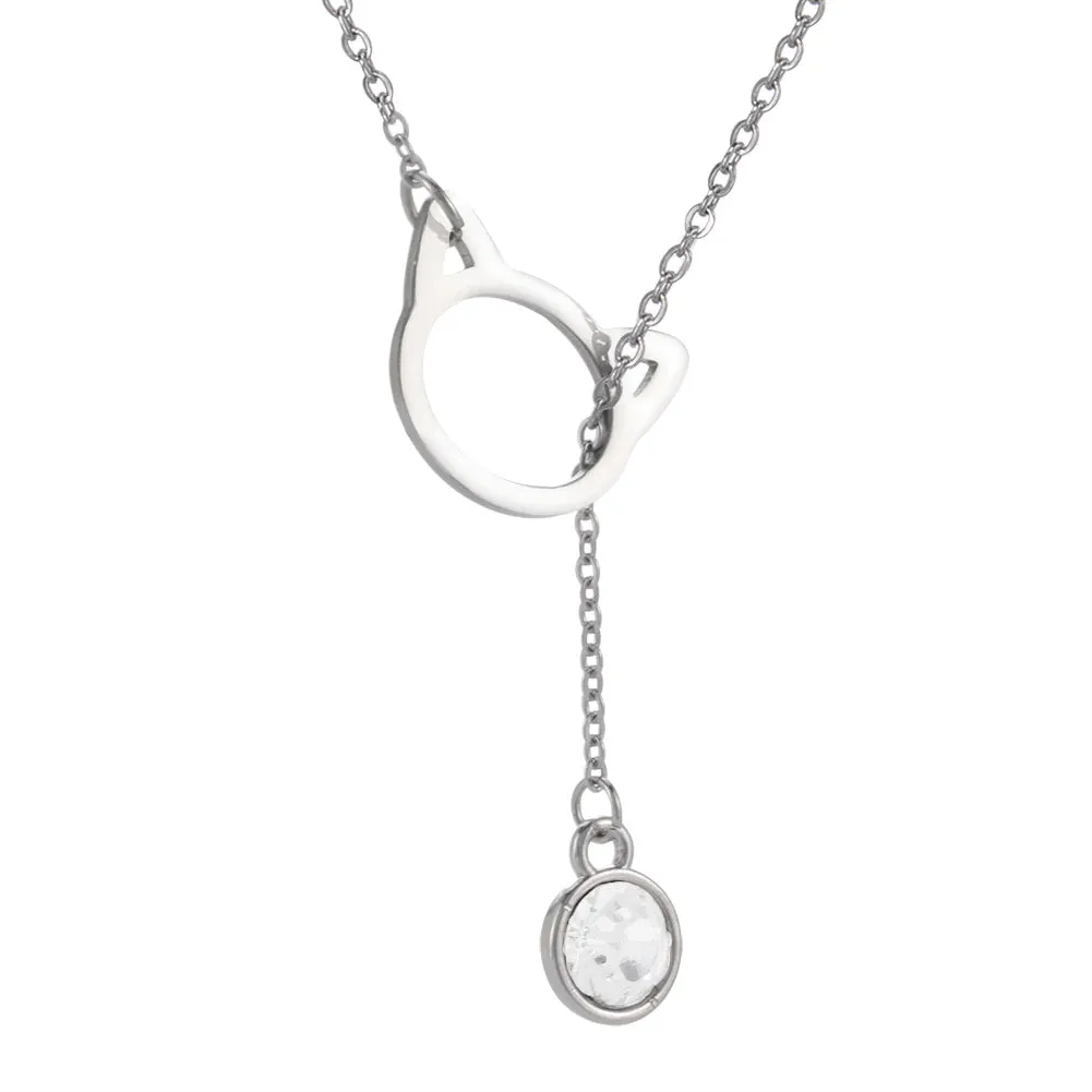 Unift Elegant Cat Necklace for Women Girls Stainless Steel Choker Trendy Animal Jewelry