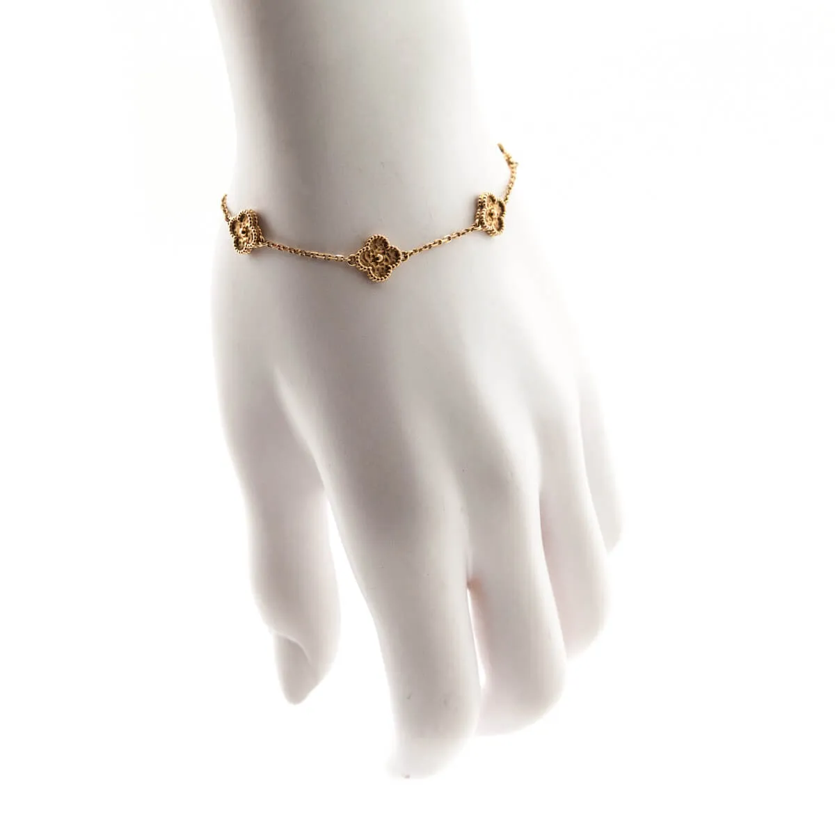 Van Cleef & Arpels 18K Rose Gold Sweet Alhambra 6 Motifs Bracelet