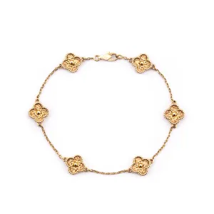 Van Cleef & Arpels 18K Rose Gold Sweet Alhambra 6 Motifs Bracelet