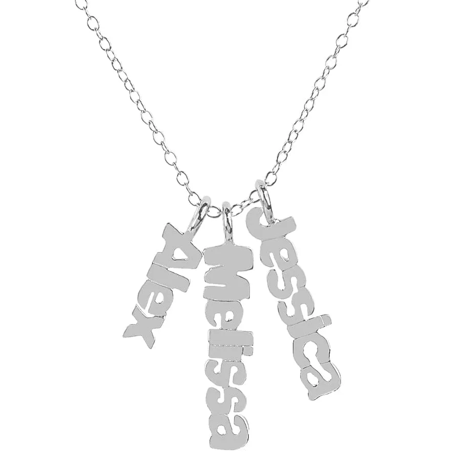Vertical Mini Name Plates Necklace