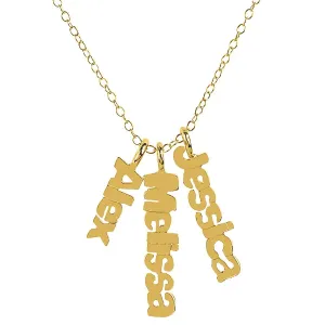 Vertical Mini Name Plates Necklace
