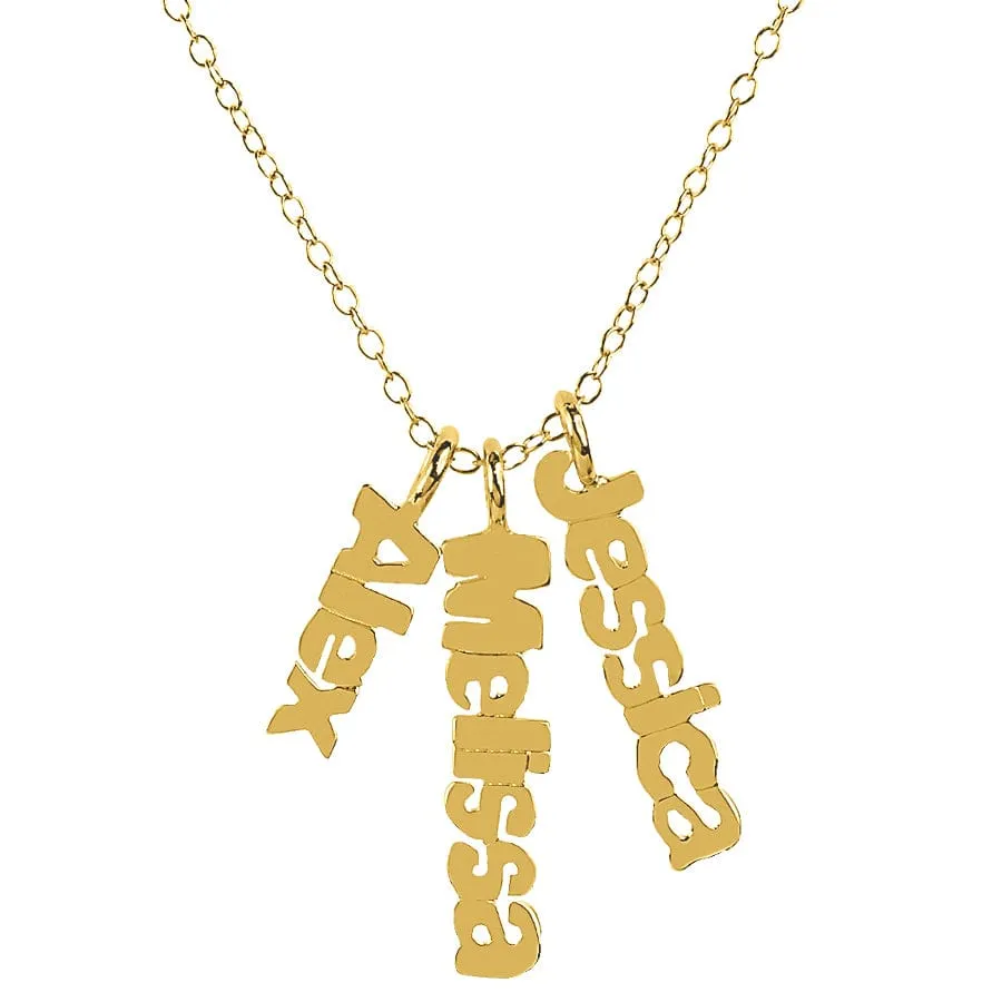 Vertical Mini Name Plates Necklace
