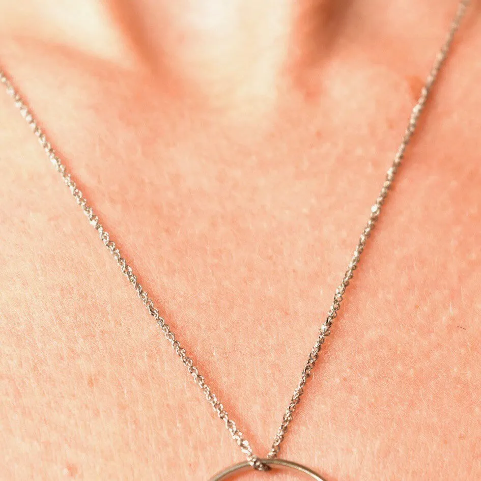 Vintage 14K White Gold Loose Rope Chain, Sparkling White Gold Chain, 1mm Dainty White Gold Chain, Pendant/Charm Necklace, 18 1/8" L