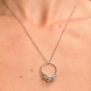 Vintage 14K White Gold Loose Rope Chain, Sparkling White Gold Chain, 1mm Dainty White Gold Chain, Pendant/Charm Necklace, 18 1/8" L