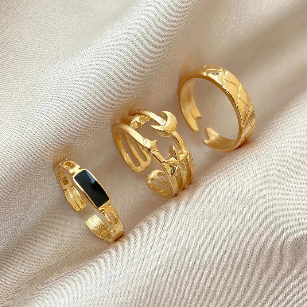 Vintage Pink Roman Cool Hip Hop Twist Geometry Open Fashion Gifts Ring