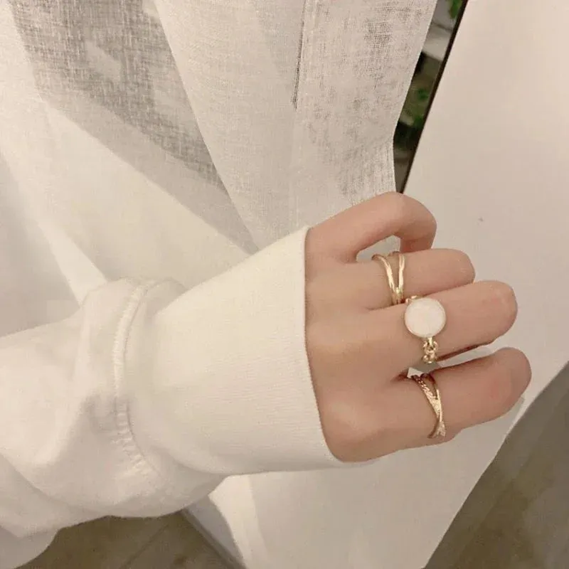 Vintage Pink Roman Cool Hip Hop Twist Geometry Open Fashion Gifts Ring