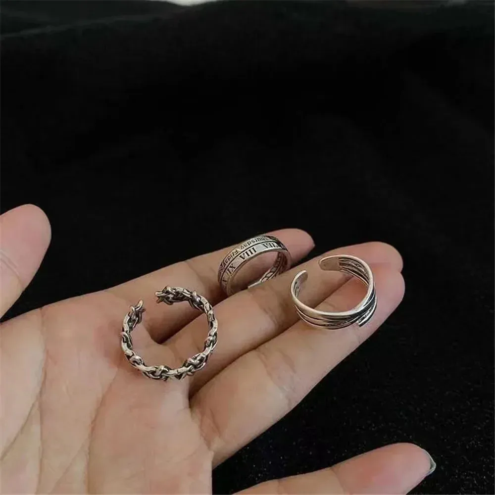 Vintage Pink Roman Cool Hip Hop Twist Geometry Open Fashion Gifts Ring