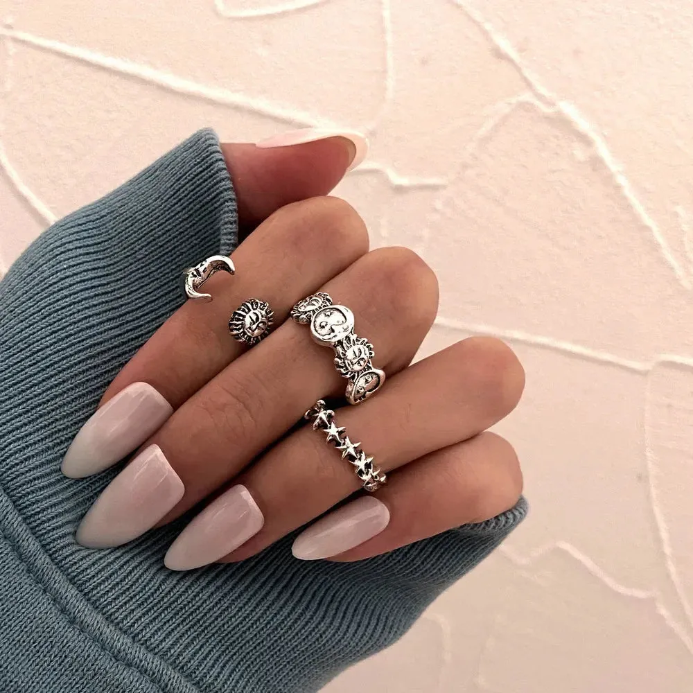 Vintage Pink Roman Cool Hip Hop Twist Geometry Open Fashion Gifts Ring