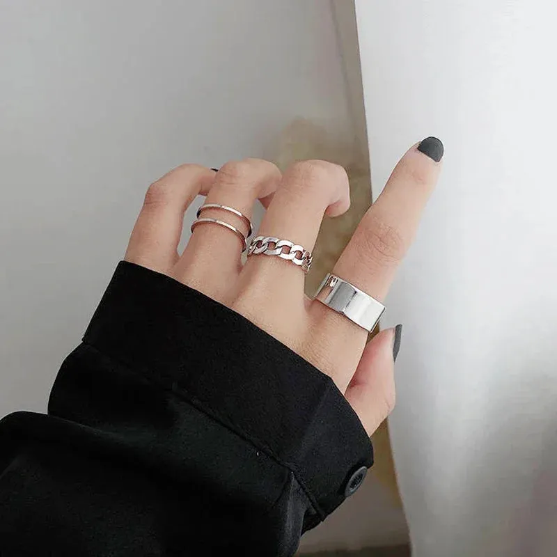 Vintage Pink Roman Cool Hip Hop Twist Geometry Open Fashion Gifts Ring