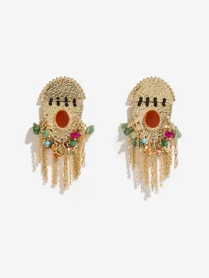 Westside Accessories Gold Gemstone Dangler Boho Earrings