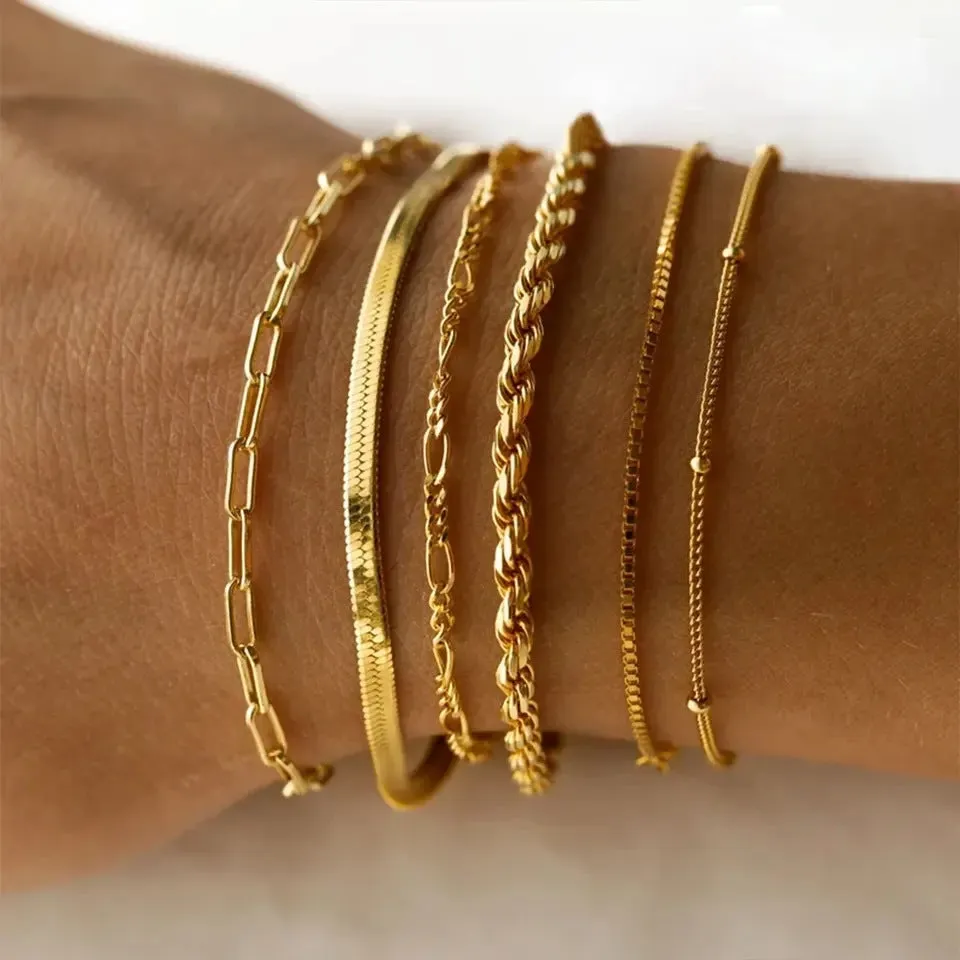 Wholesale Stainless Steel Exquisite Bead Chain Bracelets