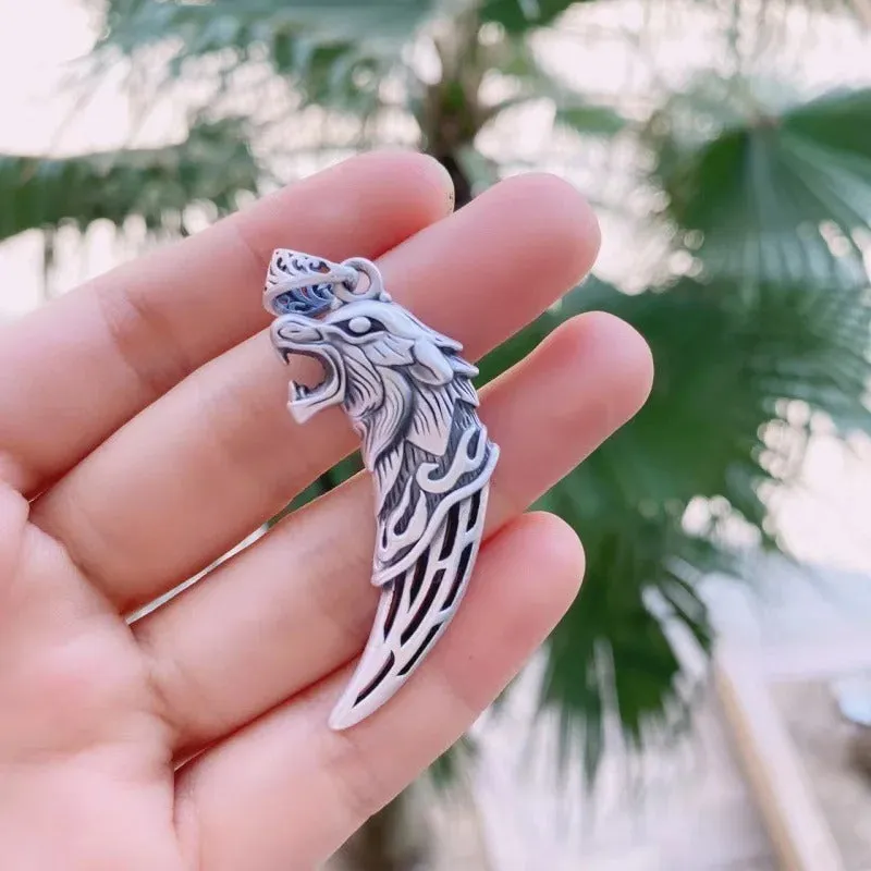 Wolf's Fang - Sterling Silver Gothic Pendant Necklace by The Nevermore