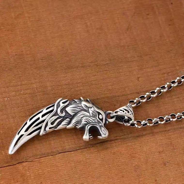 Wolf's Fang - Sterling Silver Gothic Pendant Necklace by The Nevermore