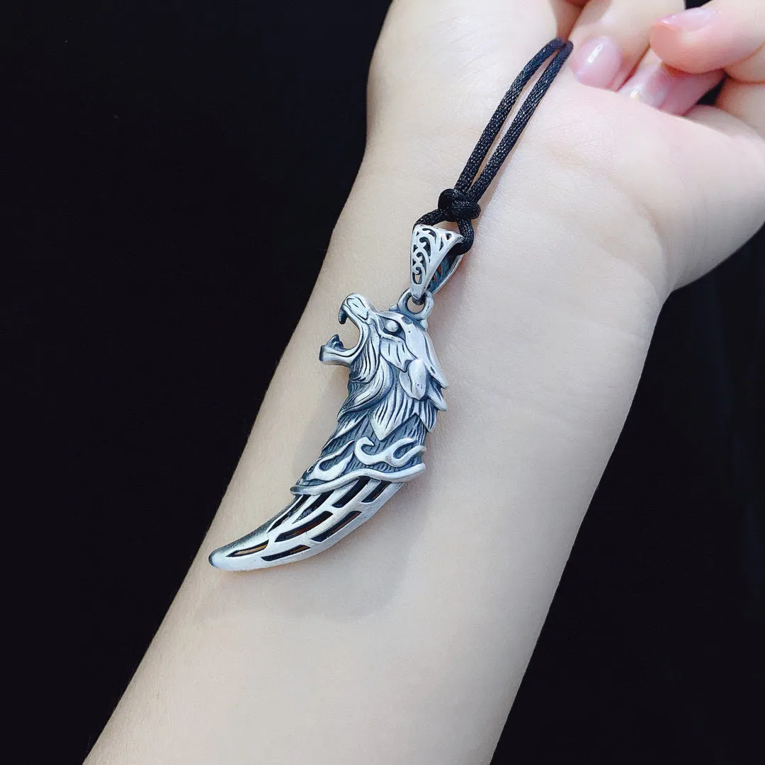 Wolf's Fang - Sterling Silver Gothic Pendant Necklace by The Nevermore
