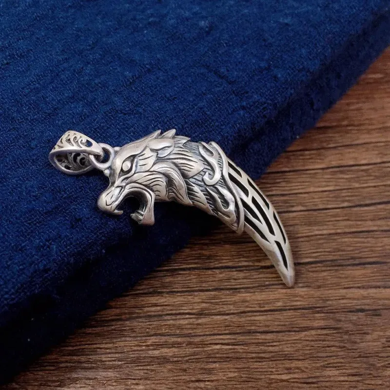 Wolf's Fang - Sterling Silver Gothic Pendant Necklace by The Nevermore