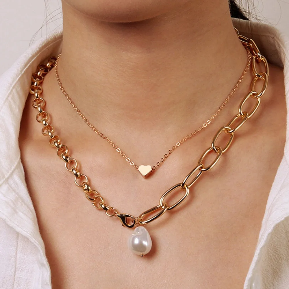women's chokers linkedin necklace goldcolor pendants pearl bead collar ✈️ free.shipping