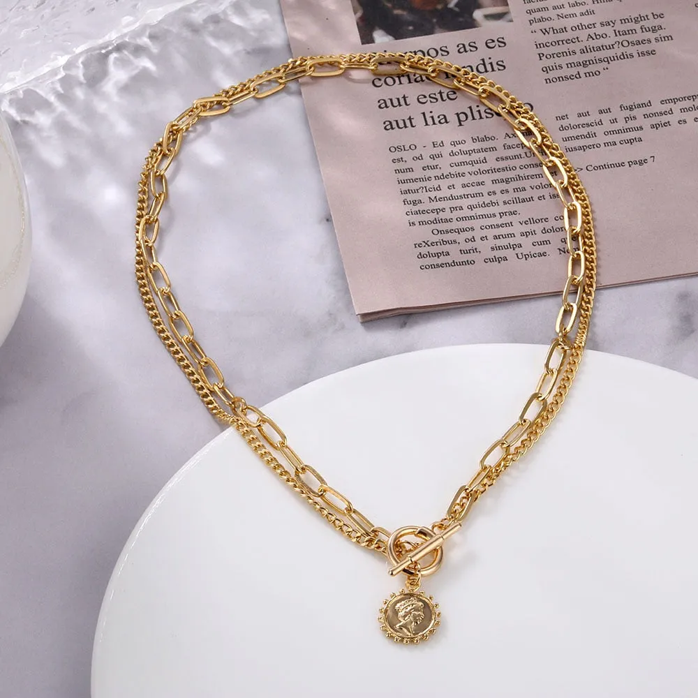 women's chokers linkedin necklace goldcolor pendants pearl bead collar ✈️ free.shipping