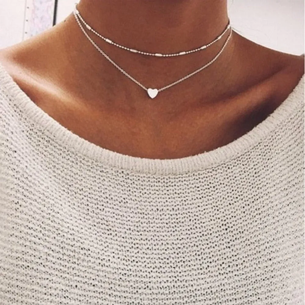 women's necklaces bohemian goldcolor silver pendants collar jewelry ✈️ free.shipping