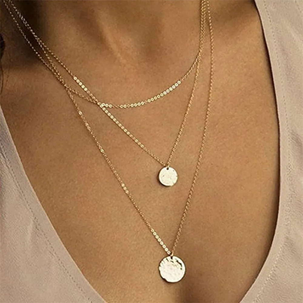 women's necklaces bohemian goldcolor silver pendants collar jewelry ✈️ free.shipping