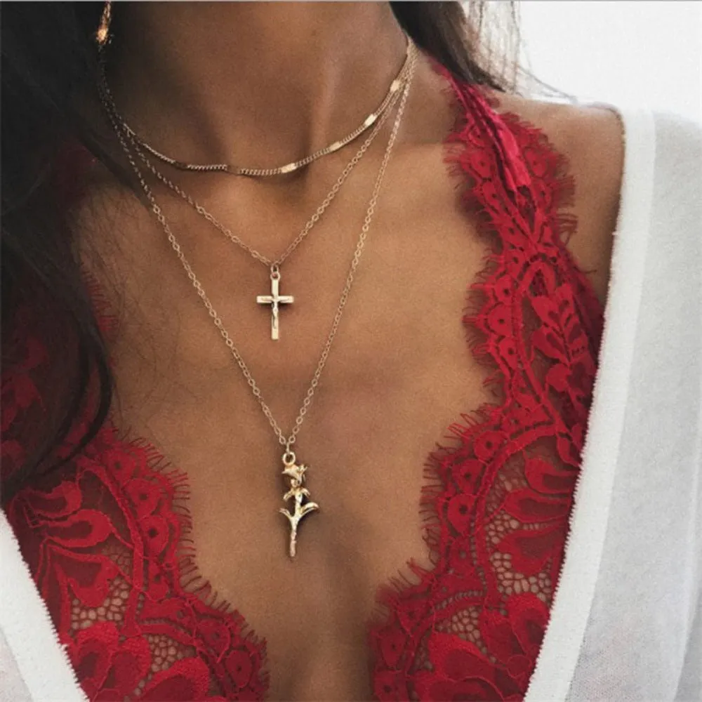 women's necklaces bohemian goldcolor silver pendants collar jewelry ✈️ free.shipping