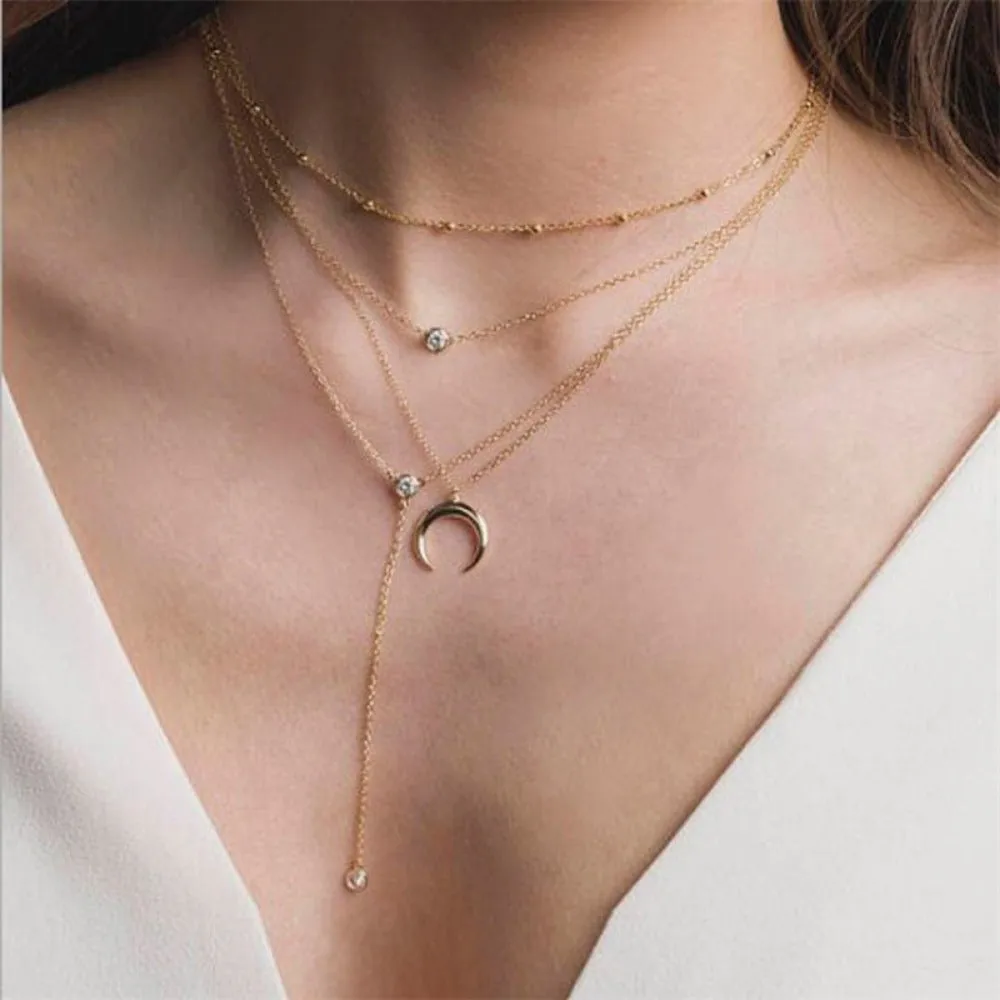 women's necklaces bohemian goldcolor silver pendants collar jewelry ✈️ free.shipping