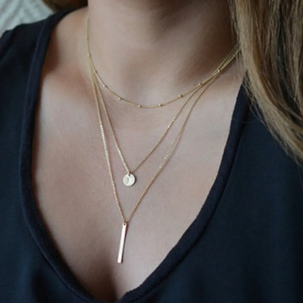 women's necklaces bohemian goldcolor silver pendants collar jewelry ✈️ free.shipping