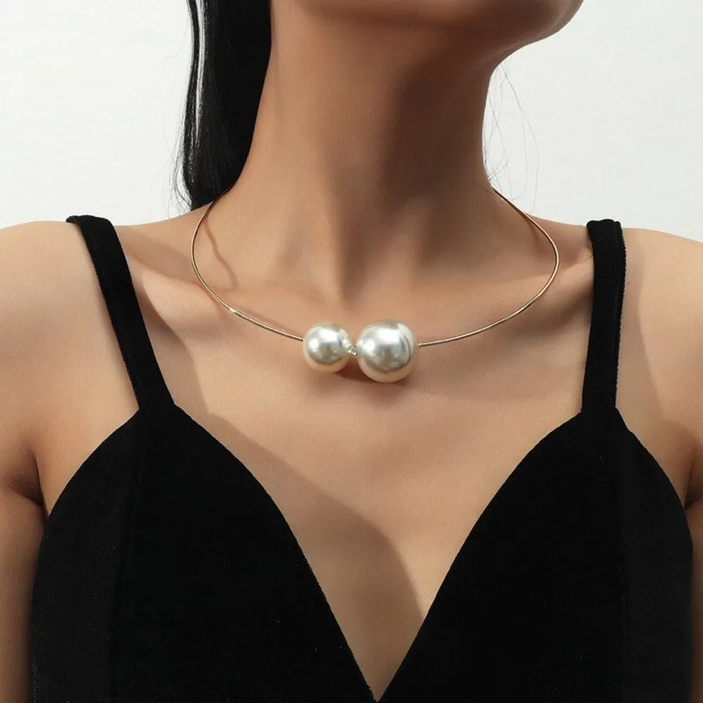 women's necklaces pearl pendants zirconia stone silver goldcolor choker ✈️ free.shipping