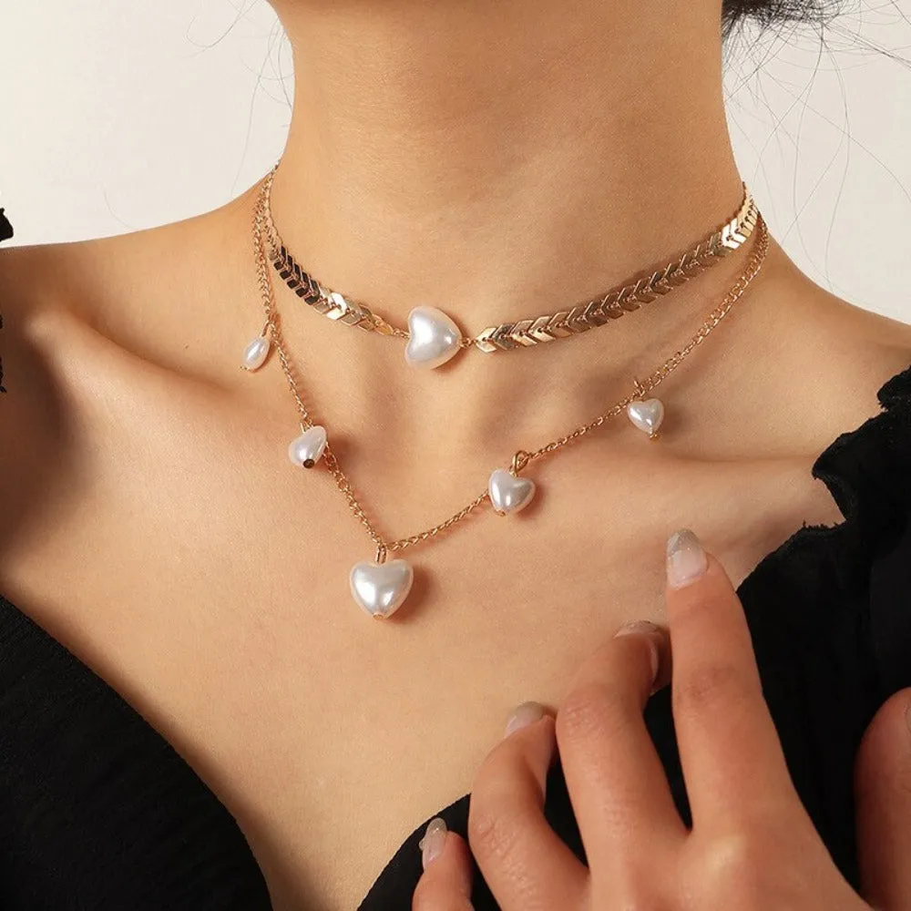 women's necklaces pearl pendants zirconia stone silver goldcolor choker ✈️ free.shipping