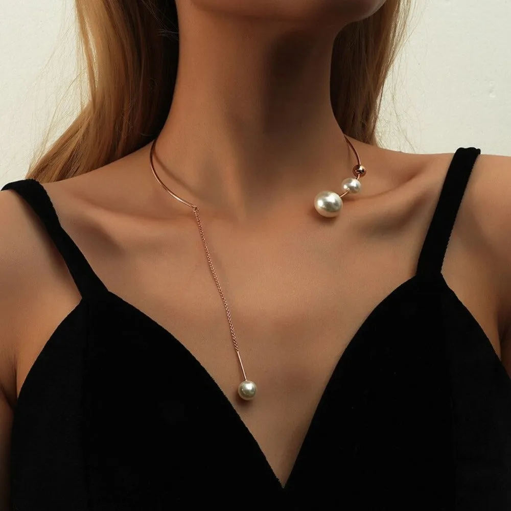 women's necklaces pearl pendants zirconia stone silver goldcolor choker ✈️ free.shipping