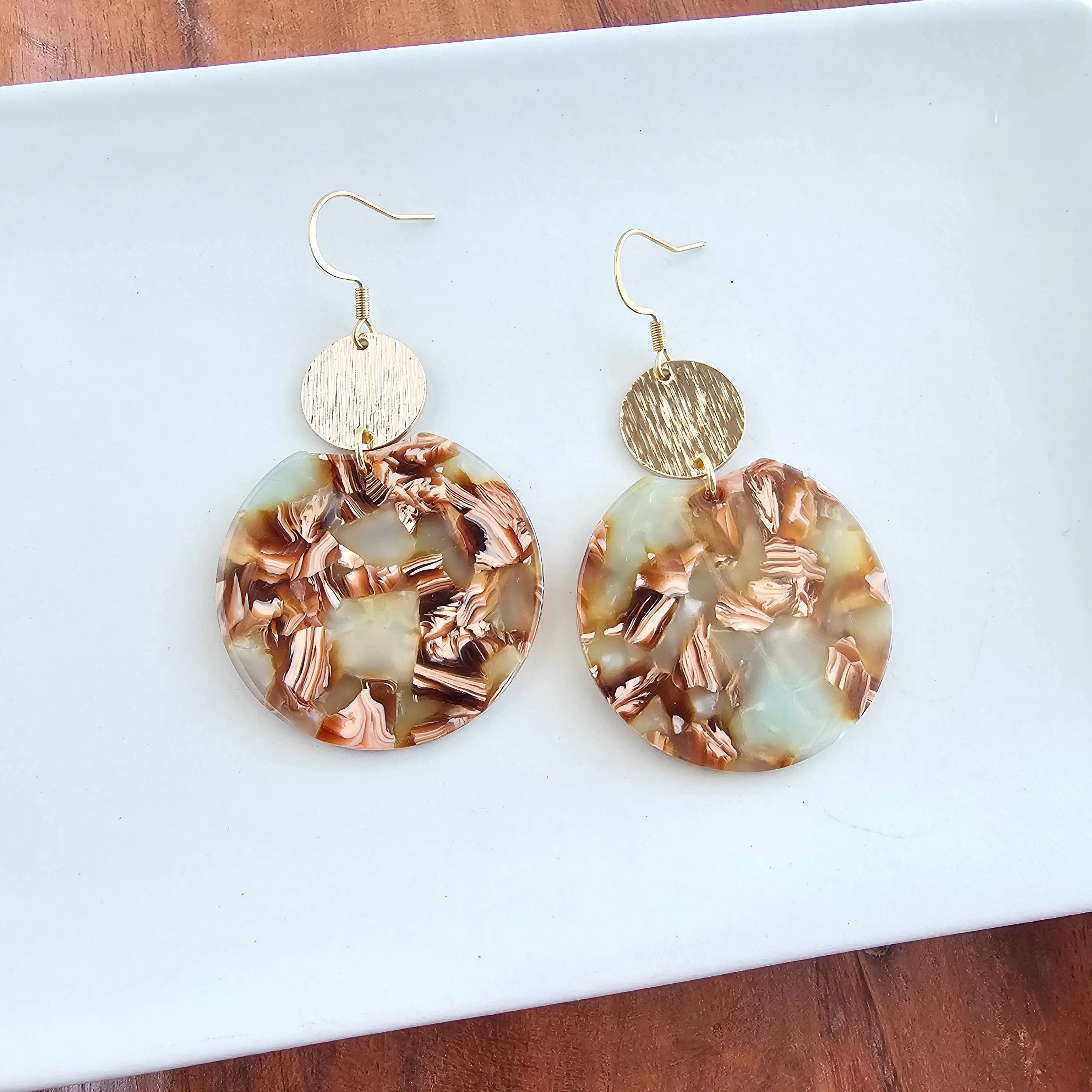 Zoey Earrings - Seafoam & Rust // Fall, Jewelry, Gifts