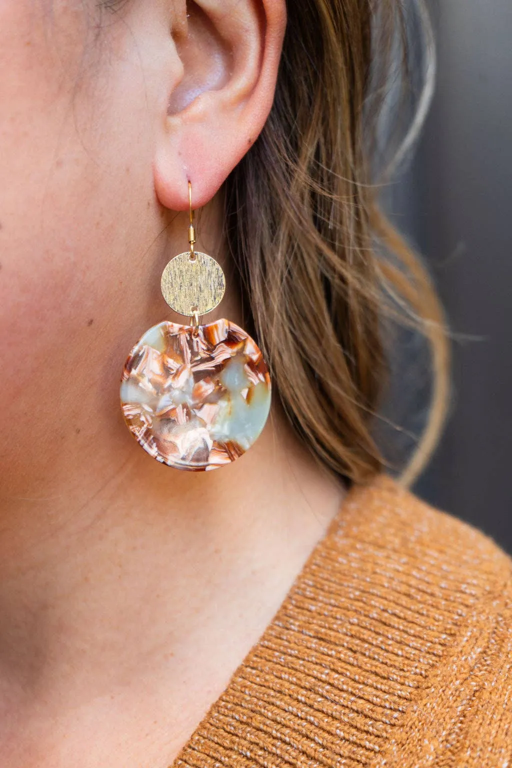 Zoey Earrings - Seafoam & Rust // Fall, Jewelry, Gifts
