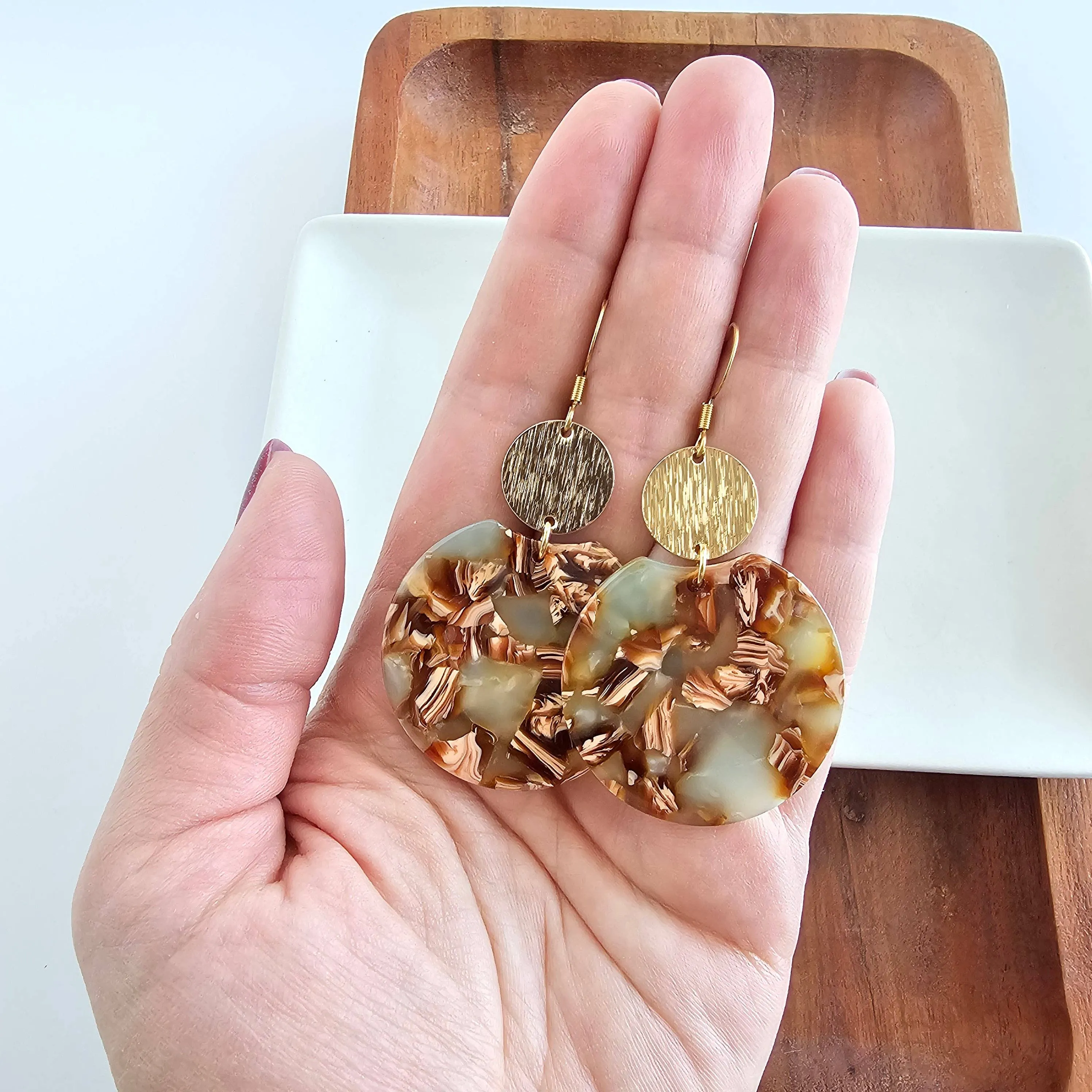 Zoey Earrings - Seafoam & Rust // Fall, Jewelry, Gifts