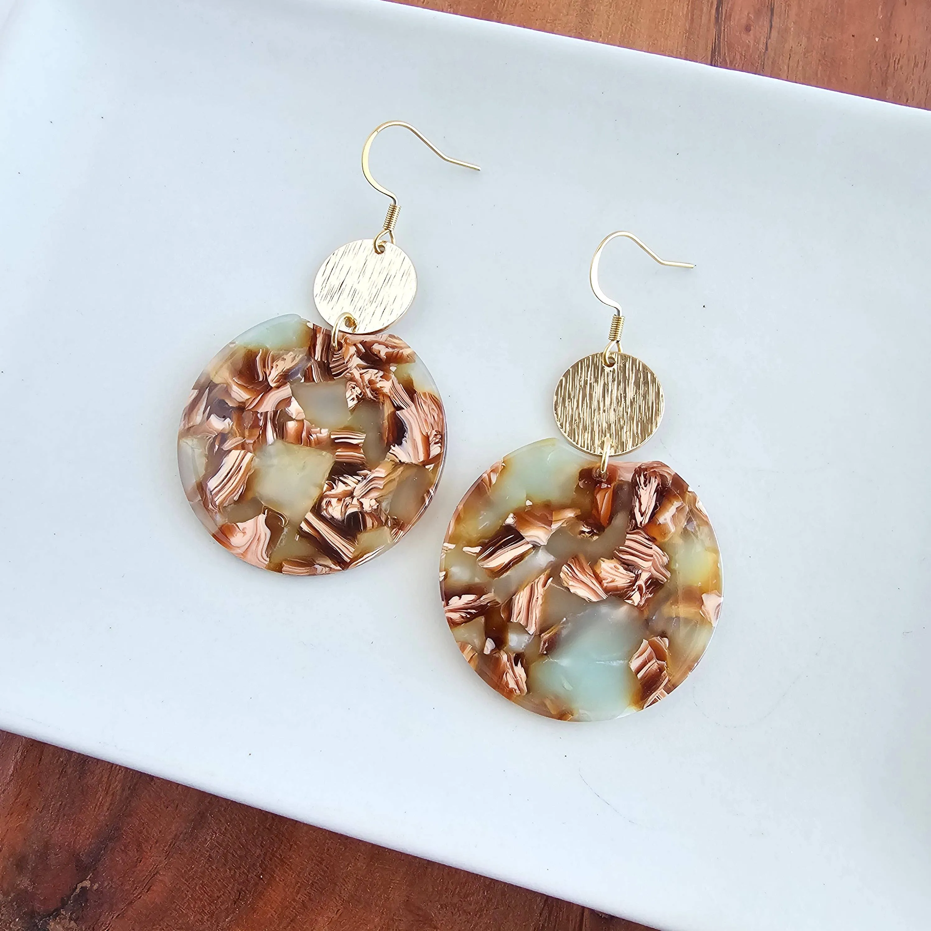 Zoey Earrings - Seafoam & Rust // Fall, Jewelry, Gifts